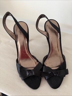 Black satin J.Crew heels, size 8.5
